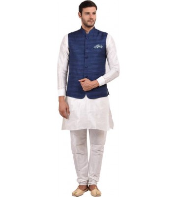 Favoroski Men's Kurta, Waistcoat and Pyjama Set