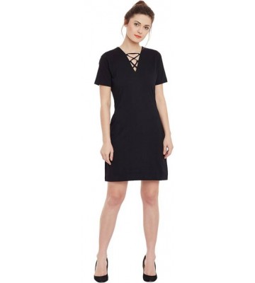 Miss Chase Women's Bodycon Black Dress