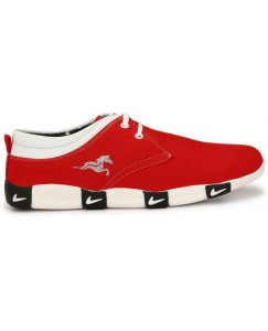 YODDLY R5020 Canvas Shoes For Men  (Red)