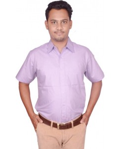 Neeya Fashions Men's Solid Casual Purple Shirt