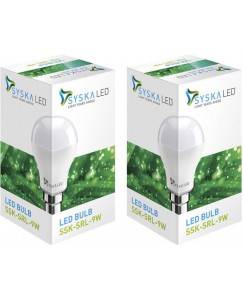 Syska Led Lights 9 W B22 LED Bulb  (White, Pack of 2)