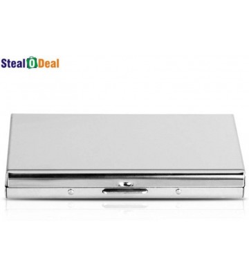 Stealodeal Metal Waterproof Business Atm 6 Card Holder  (Set of 2, Silver)