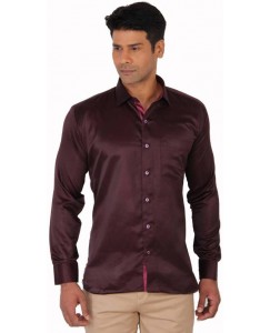 Sliver Tag Men's Solid Casual Red Shirt