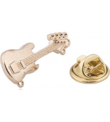 Shining Jewel Stylish Mens Blazers Tuxedo Guitar Lapel-pin Brooch Badge Brooch  (Gold)