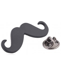 Shining Jewel Stylish Mens Blazers Tuxedo Moustache Lapel-pin Brooch Badge Brooch  (Black)