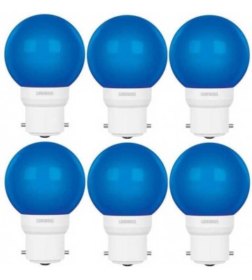 Luminous 0.5 W Round B22 D LED Bulb  (Blue, Pack of 6)