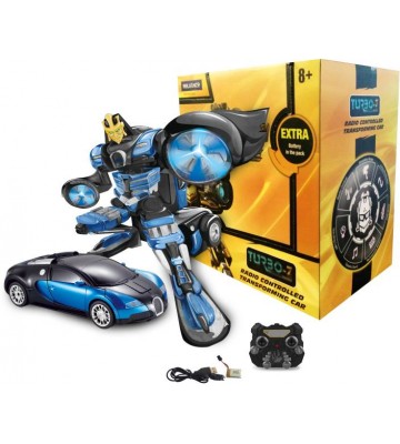 TurboZ R/C CHANGING ROBOT CAR BLUE - TT663  (Multicolor)