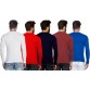 Tripr Solid Men's V-neck Multicolor, Red, Dark Blue, White, Maroon, Blue T-Shirt  (Pack of 5)