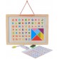 Wishkey Two Sided Magnetic White & Blackboard With Tangram Educational Wooden Toy, Alphabets, Numbers, Signs & Shapes Tray with Picture, Medium Size  (Multicolor)