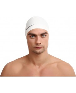 Speedo Unisex-Adult Plain Flat Silicone Swimming Cap  (White, Pack of 1)