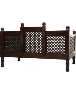 Induscraft Solid Wood Diwan  (Finish Color - Teak)