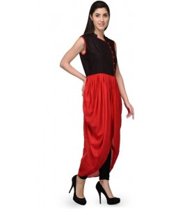 Patrorna Women Blouson Red, Black Dress