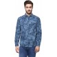 SF Jeans by Pantaloons Men's Printed Casual Dark Blue Shirt