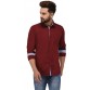 Jack Royal Men Solid Casual Maroon Shirt