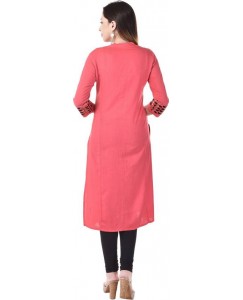 Vaachi Festive & Party Embroidered Women's Kurti  (Pink)