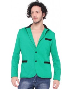 LUCfashion Self Design Single Breasted Casual Men's Blazer  (Green, Black)