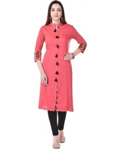 Vaachi Festive & Party Embroidered Women's Kurti  (Pink)