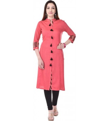 Vaachi Festive & Party Embroidered Women's Kurti  (Pink)