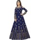 Siddeshwary Fab Satin Embroidered Semi-stitched Gown