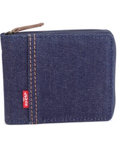 Levi's Men Blue Genuine Leather, Denim Wallet  (4 Card Slots)