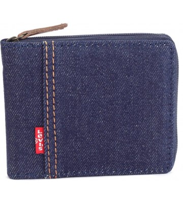 Levi's Men Blue Genuine Leather, Denim Wallet  (4 Card Slots)