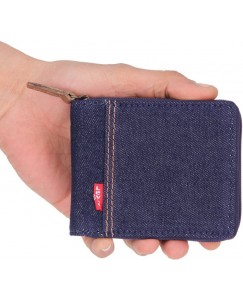 Levi's Men Blue Genuine Leather, Denim Wallet  (4 Card Slots)