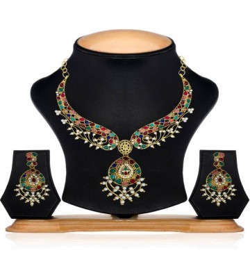 Zaveri Pearls Zinc Jewel Set  (Multicolor)